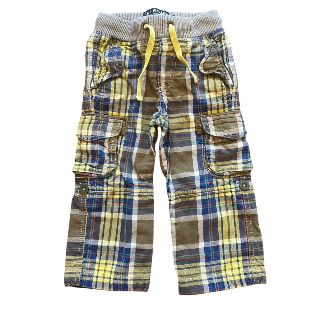 Mini Boden Plaid Cargo Pants Size 2